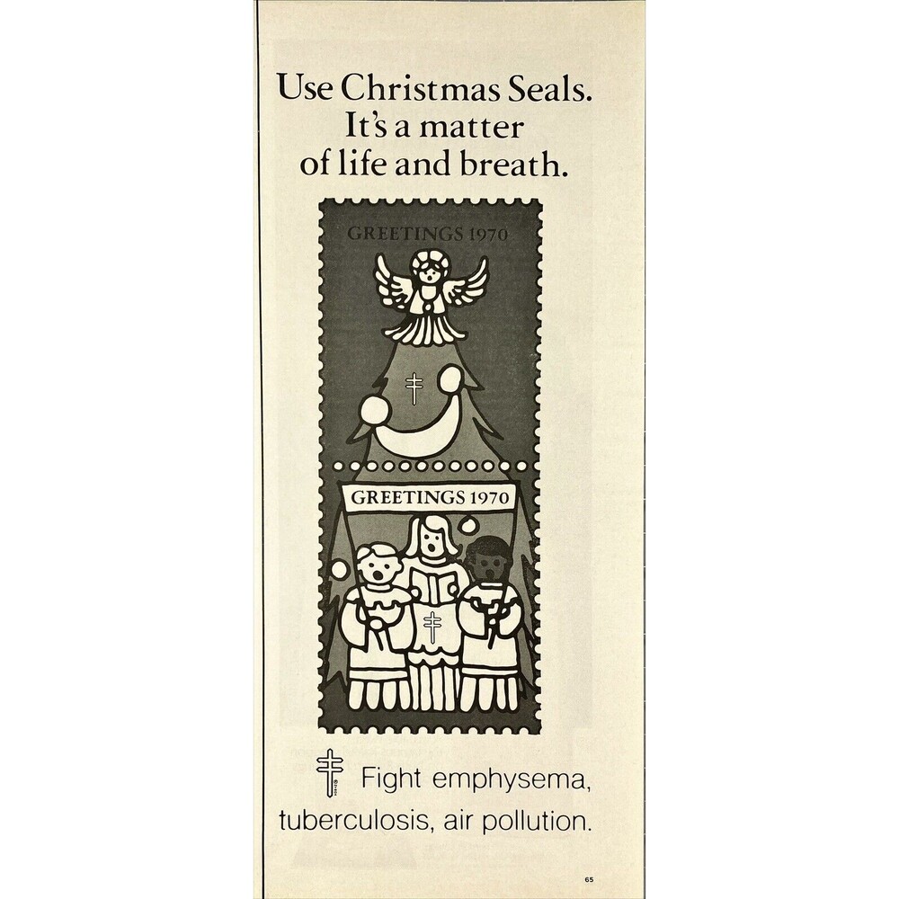 Christmas Seals "It's a Matter of Life and Breath" Vintage Print Ad 1970